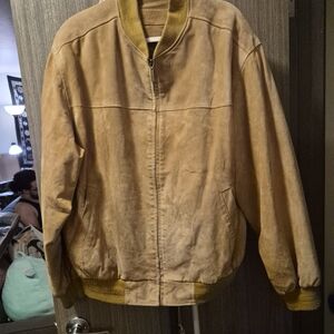 Men's John Ashford Tan Suede Bomber Jacket